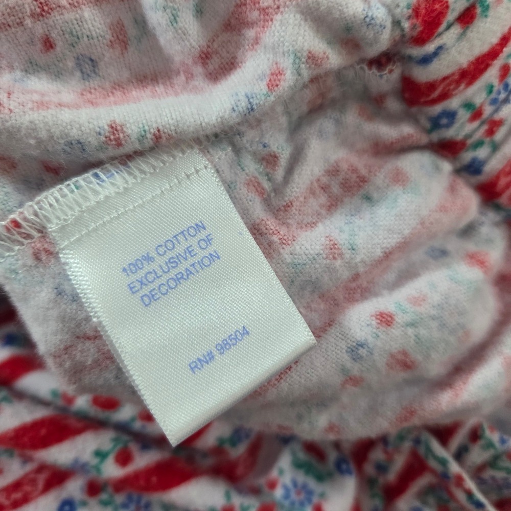 Lanz of Salzburg Women L Pajama Pants Red Floral Heart Stripe Cotton Flannel - Picture 9 of 9
